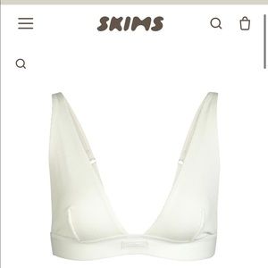 SKIMS COTTON PLUNGE BRALETTE IN BONE | SIZE MEDIUM